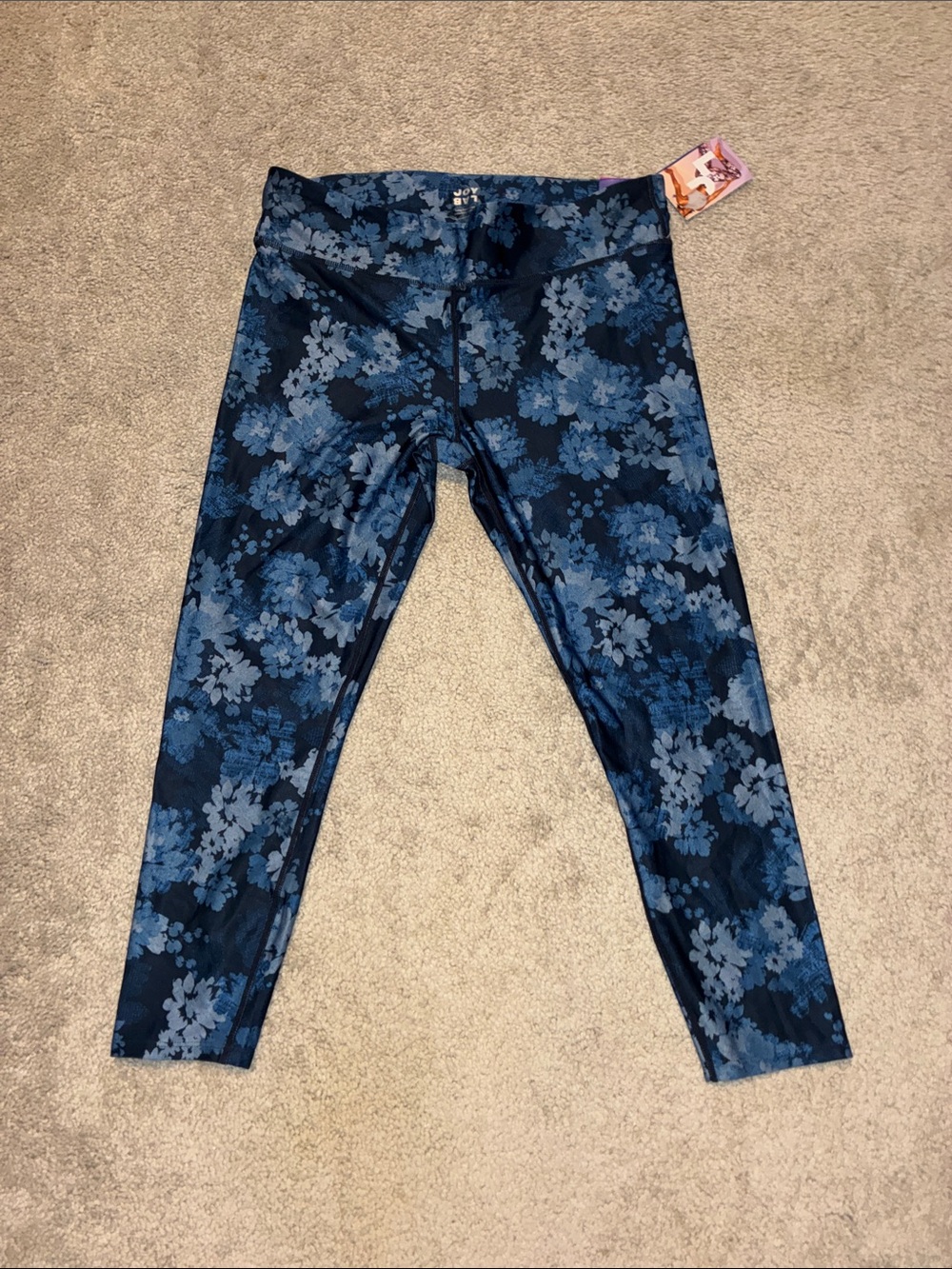 Blue Floral Women’s High-Waist workout pants